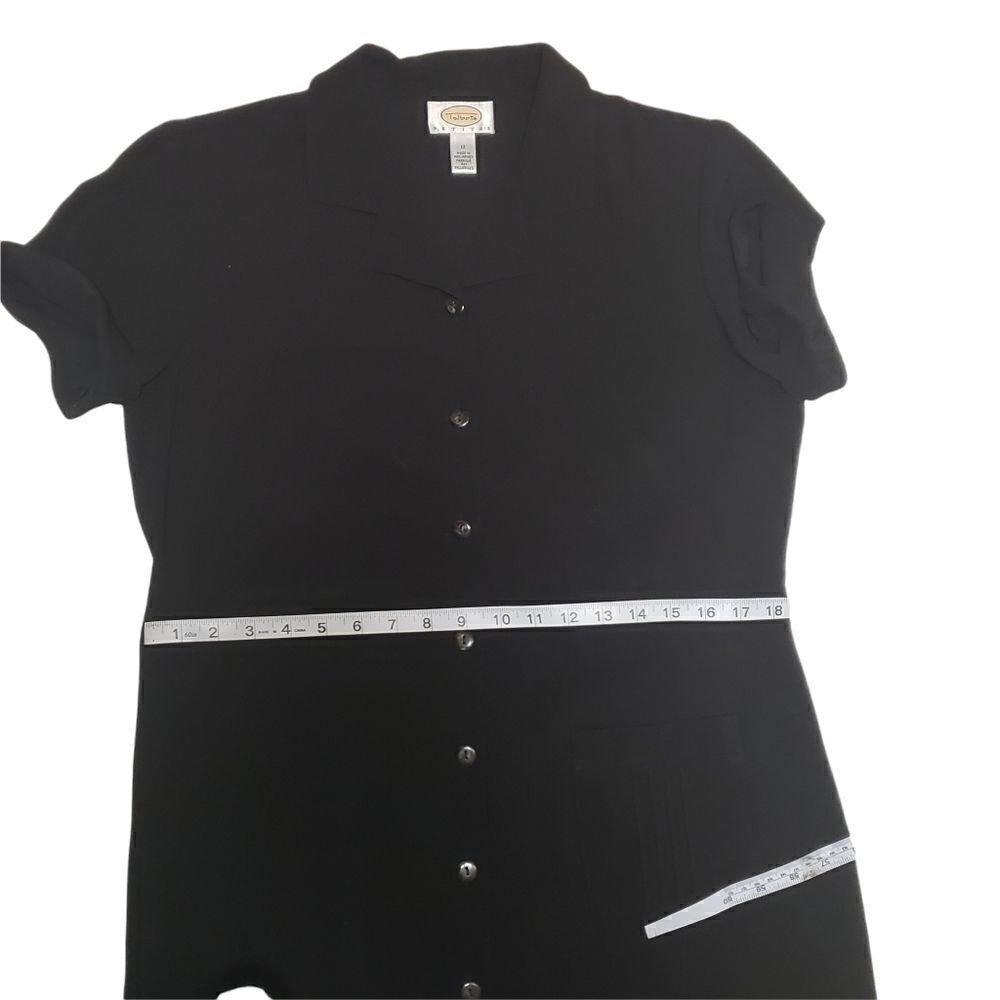 Talbots Black Collared Button Down Dress Size 12 - Picture 9 of 13